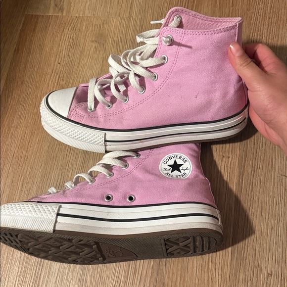 Converse Women's High-Top Sneakers in Pink - Picture 3 of 5